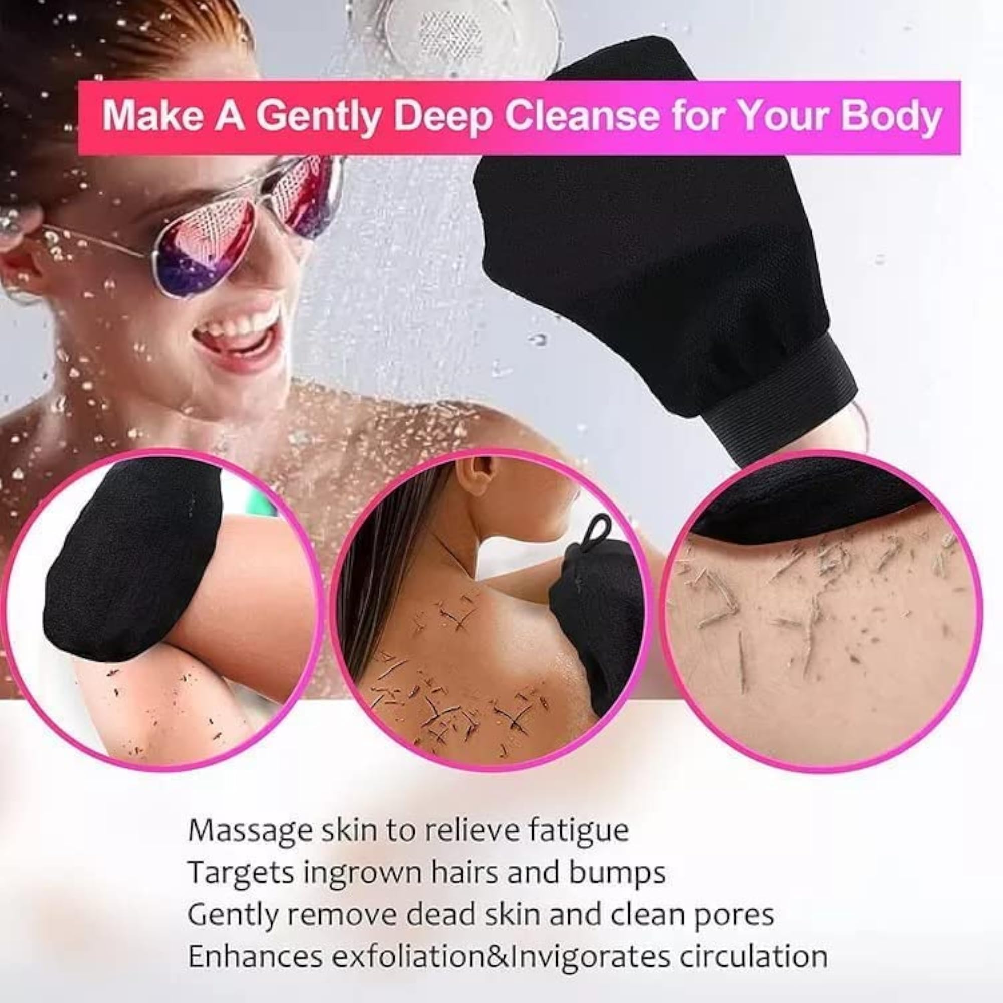 Double Sided Bath Body Exfoliating Scrubbing Gloves